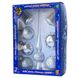 Набор елочных игрушек - шары с верхушкой, 8 шт, D6-8 см, серебристый, волны, стекло (390281-1) 390281-1 фото 2