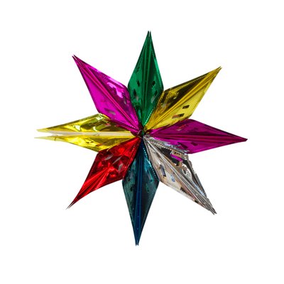 Новогоднее украшение - декорация звезда, 57 см, разноцветный, ПВХ (610228) 610228 фото