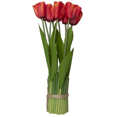 Букет-сноп искусственных тюльпанов, 36 см, красный (190782) 190782 фото