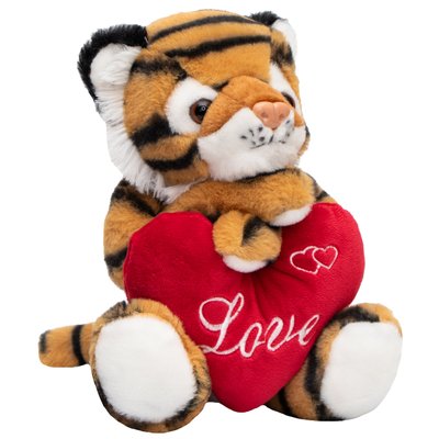 М'яка іграшка - тигреня з серцем, 22 см, коричневий, плюш (395148) 395148 фото