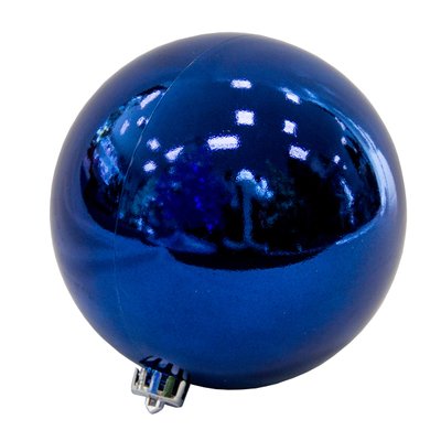 Ялинкова іграшка - куля, D15 см, синя, глянець, пластик (033898) 033898 фото
