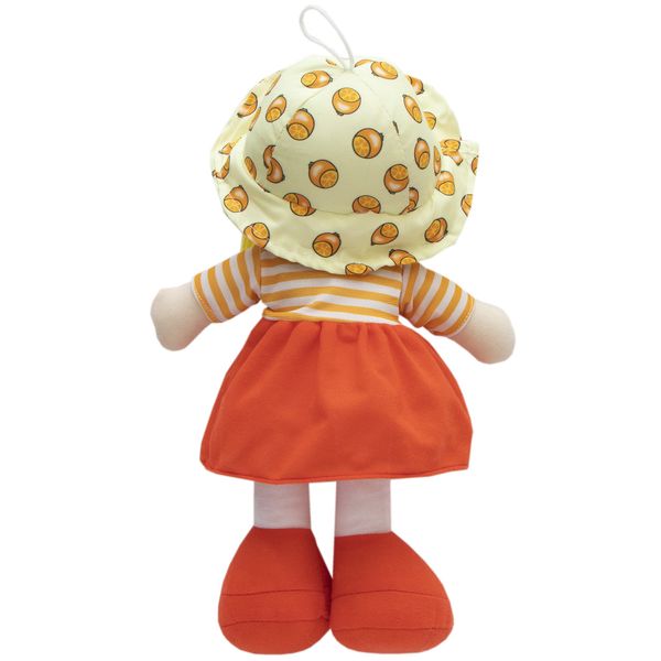 Мягкая игрушка кукла с вышитым лицом, 36 см, оранжевое платье (860869) 860869 фото