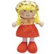 М'яка іграшка лялька з вишитим обличчям, 36 см, помаранчева сукня (860869) 860869 фото 1