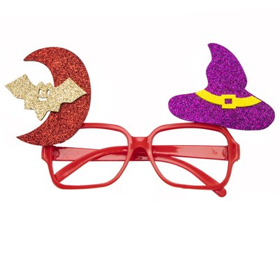 Карнавальні окуляри з місяцем та капелюхом, червоний, пластик (513344-3) 513344-3 фото