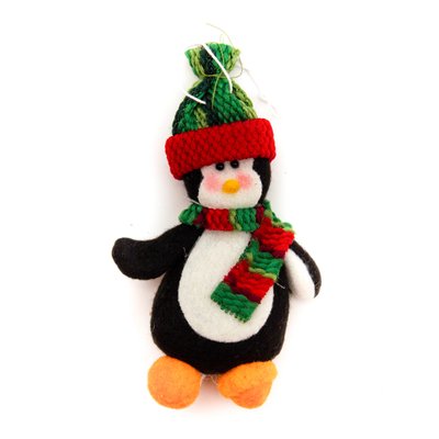 Мягкая новогодняя фигурка Пингвин, 8,5 см, разноцветный, текстиль (180110-4) 180110-4 фото