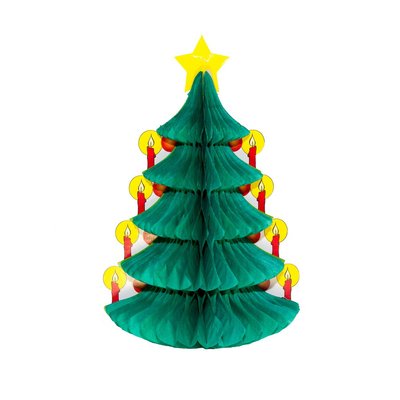 Новогоднее украшение - декорация елка, 30 см, зеленый, бумага (610136) 610136 фото