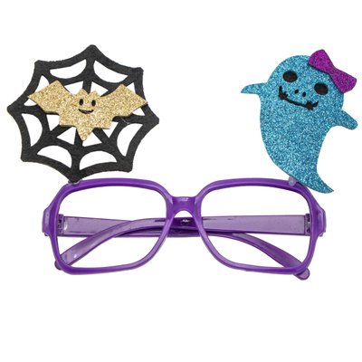 Карнавальные очки с летучей мышью и привидением, фиолетовый, пластик (513344-4) 513344-4 фото