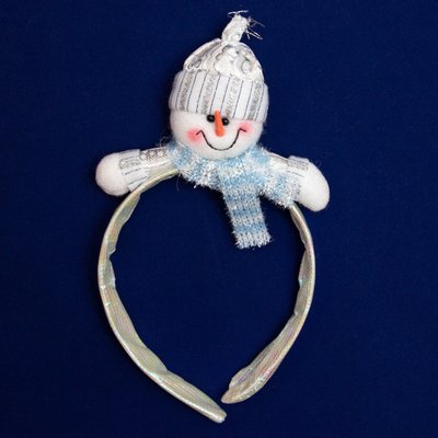 Новогодний карнавальный обруч "рожки" - Снеговик, белый, 18 см (180622-2) 180622-2 фото