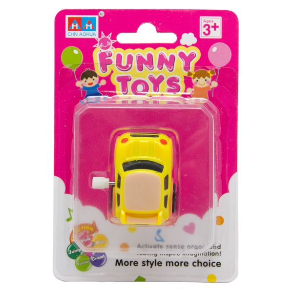 Іграшка заводна - машинка Aohua, 4x3x2,5 см, жовтий, пластик (8058A-3-1) 8058A-3-1 фото