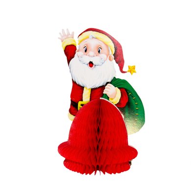 Новорічна прикраса - декорація Дід Мороз, 30 см, червоний, папір (610167) 610167 фото