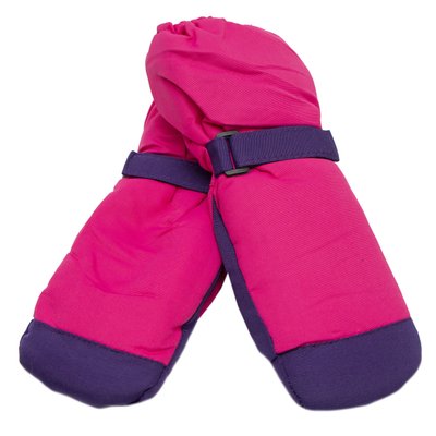 Водовідштовхувальні дитячі лижні рукавиці, розмір 13, рожевий, плащівка, фліс, синтепон (517151) 517151 фото