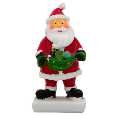 Декоративна фігурка - Дід Мороз з подарунками, 11 см, червоний з білим, полістоун (001552-2) 001552-2 фото