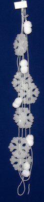Новорічна прикраса - гірлянда з пінопластових фігурок, 2 м, білий, пінопласт, бавовна (200152) 200152 фото
