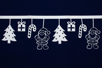 Гірлянда-розтяжка - новорічні фігурки, 200x30x 0,1 см, білий (090273) 090273 фото