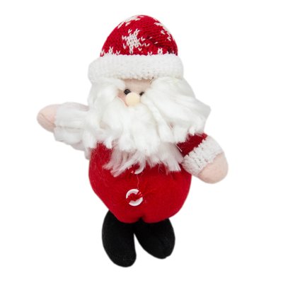 Новорічна ялинкова іграшка - фігурка Дід Мороз, 13 см, червоний, текстиль (430048) 430048 фото
