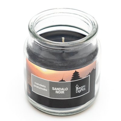 Ароматична свічка Magic Lights, аромат Сандал, 95 гр, 9*5,5 см, чорна (90065) 90065 фото