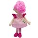М'яка іграшка лялька з вишитим обличчям, 36 см, три квітки,рожева сукня (861071-2) 861071-2 фото 2