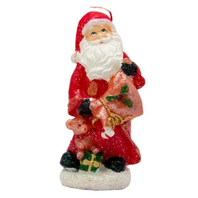 Свечка - Дед Мороз с мешком, 15 см, красная с белым, парафин (791019-1) 791019-1 фото
