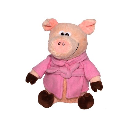 М'яка іграшка - порося в рожевому халаті, 24 см, рожевий, поліестер (M1717424B-2) M1717424B-2 фото
