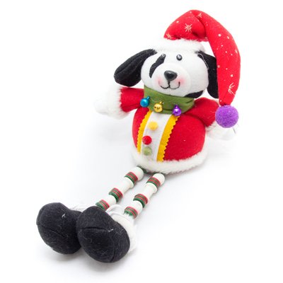 Мягкая новогодняя фигурка Собака, 33 см, разноцветный, текстиль (180066-3) 180066-3 фото