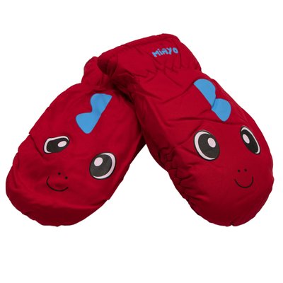 Водовідштовхувальні дитячі лижні рукавиці, розмір 12, червоний, плащівка, фліс, синтепон (517175) 517175 фото