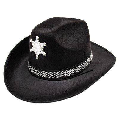 Фетровая карнавальная шляпа шериф, 58-60 см, черный, фетр (460038) 460038 фото