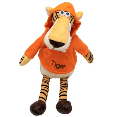 Мягкая игрушка - тигрёнок в оранжевой толстовке, 25 см, коричневый, плюш (395421) 395421 фото