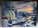 Картина, що світиться - зимовий будинок біля лісу з освітленими вікнами, 6 LЕD ламп, 30x40 см (940140) 940140 фото 3