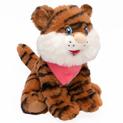 М'яка іграшка - тигреня з рожевою хусточкою, 21 см, помаранчевий, плюш (395803) 395803 фото