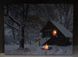 Светящаяся картина - зимний дом со светящимся окном и уличным огнем, 3 мигающие LЕD лампы, 30x40 см (940164) 940164 фото 4