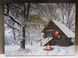 Светящаяся картина - зимний дом со светящимся окном и уличным огнем, 3 мигающие LЕD лампы, 30x40 см (940164) 940164 фото 3