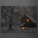Светящаяся картина - зимний дом со светящимся окном и уличным огнем, 3 мигающие LЕD лампы, 30x40 см (940164) 940164 фото 2