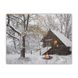 Картина, що світиться - зимовий будинок зі світлим вікном та вуличним вогнем, 3 LЕD лампи що мерехтять, 30x40 см (940164) 940164 фото 1
