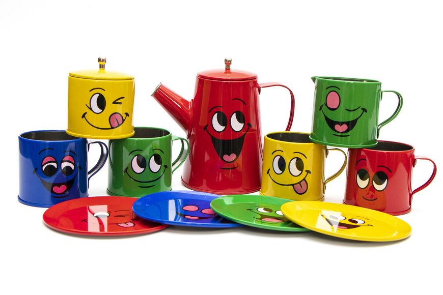 Набор игровой посуды - чайный, 11 шт, разноцветный, жестяной (CH10716W) CH10716W фото