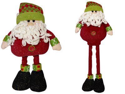 Новорічна декорація - Дід Мороз на висувних ніжках, 0,5 м, червоний, метал, поліестер (000982-1) 000982-1 фото