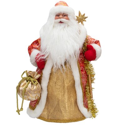 Новогодняя сувенирная фигурка Дед Мороз в красной шубе, 40 см, пластик, текстиль (600670) 600670 фото