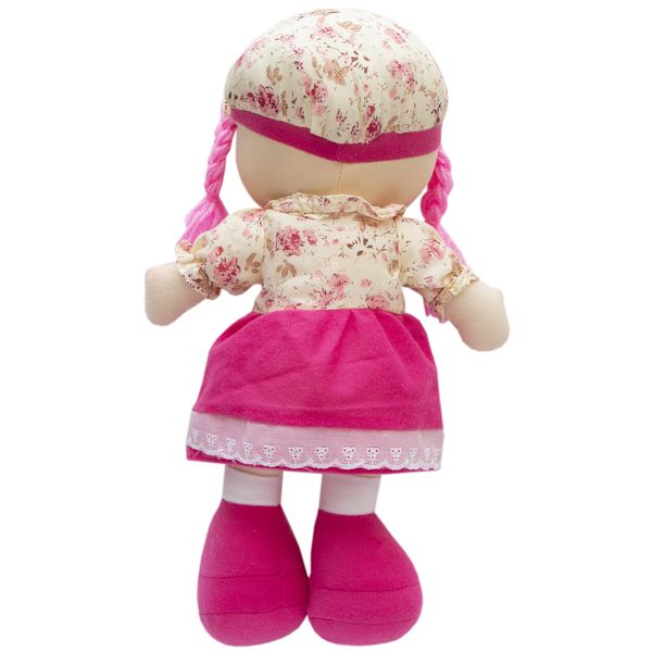 Мягкая игрушка кукла с вышитым лицом, 36 см, розовое платье (860838) 860838 фото