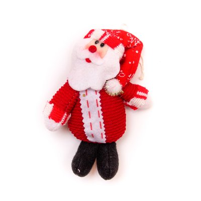М'яка новорічна фігурка Дід Мороз, 15 см, червоний, текстиль (180523-5) 180523-5 фото