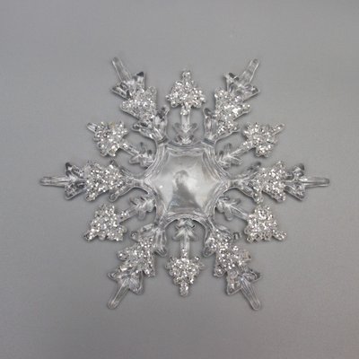 Ялинкова іграшка - Акрилова сніжинка, 16 см, сріблястий, акрил (200626) 200626 фото