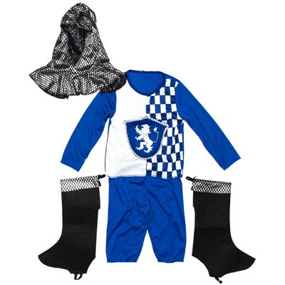 Детский карнавальный костюм рыцарь, рост 92-104 см, синий, вискоза, полиэстер (091032A) 091032A фото