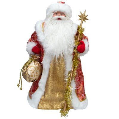 Новогодняя сувенирная фигурка Дед Мороз в красной шубе, 60 см, пластик, текстиль (600687) 600687 фото