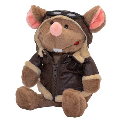 М'яка іграшка - щур-пілот, 23 см, коричневий, штучне хутро (M1810323) M1810323 фото