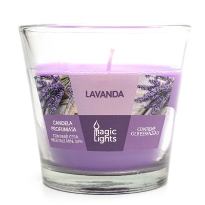 Ароматична свічка Magic Lights, аромат Лаванда, 140 гр, 8*9 см, фіолетова (90030) 90030 фото