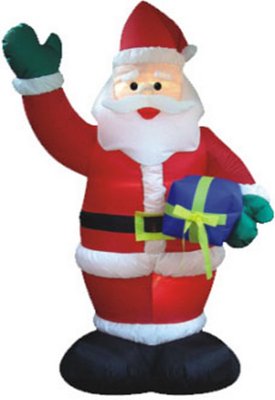 Надувная новогодняя фигура Санта Клаус, 180 см, красный, 6 светодиодных лампочек (830039) 830039 фото