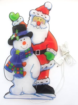 Светодиодная декорация - Дед Мороз и Снеговик, 44x24 см, 20л, пластик, IP20 (640164) 640164 фото