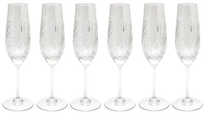 Набір з 6 кришталевих келихів для шампанського, геометричний, 22,5 см (8560/2) 8560/2 фото