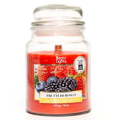 Ароматическая свечка Magic Lights, аромат Красные фрукты, 510 гр, красная (90075) 90075 фото