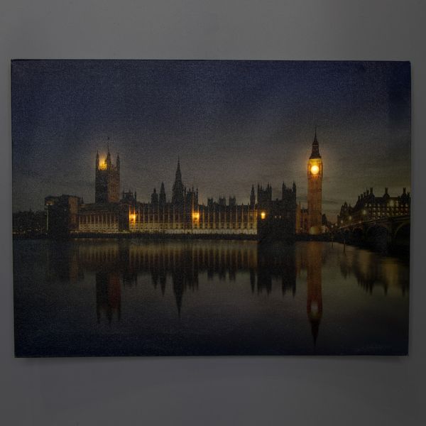 Светящаяся картина - ночной Лондон, 5 LЕD ламп, 30x40 см (940195) 940195 фото