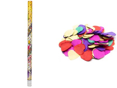 Хлопушка пневматическая, 98,5 см, разноцветные бумажные фигурки (400997) 400997 фото