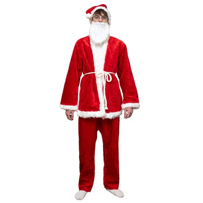 Карнавальный костюм "Санта Клаус" для взрослого 180 см, плюш, красный (462421) 462421 фото